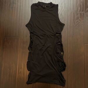 Windsor Black Mock Neck Mini Cutout Dress